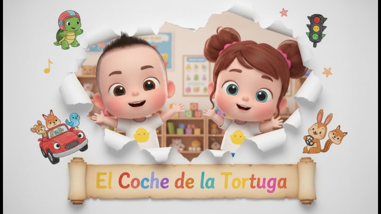 El Coche de la Tortuga - PARK Canciones Infantiles 🎶 | M&uacute;sica 3D de Animales para Ni&ntilde;os