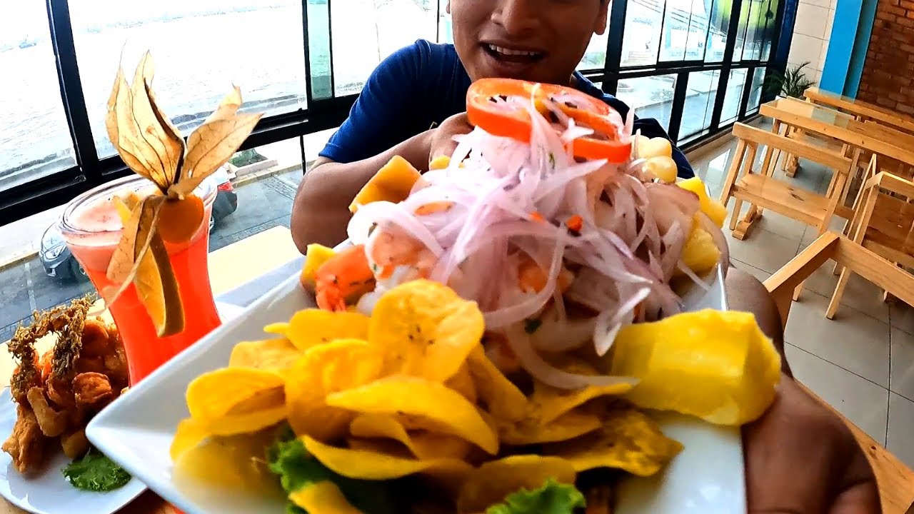 Ceviche - Chicharr&oacute;n - Arroz con mariscos |  Comida Marina😱