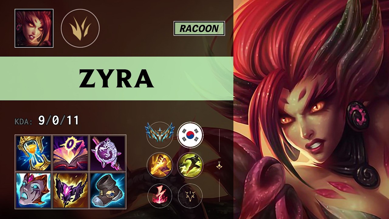 (Racoon) Zyra Jungle vs Jayce (KRX Vincenzo) - KR Challenger Patch 26.12