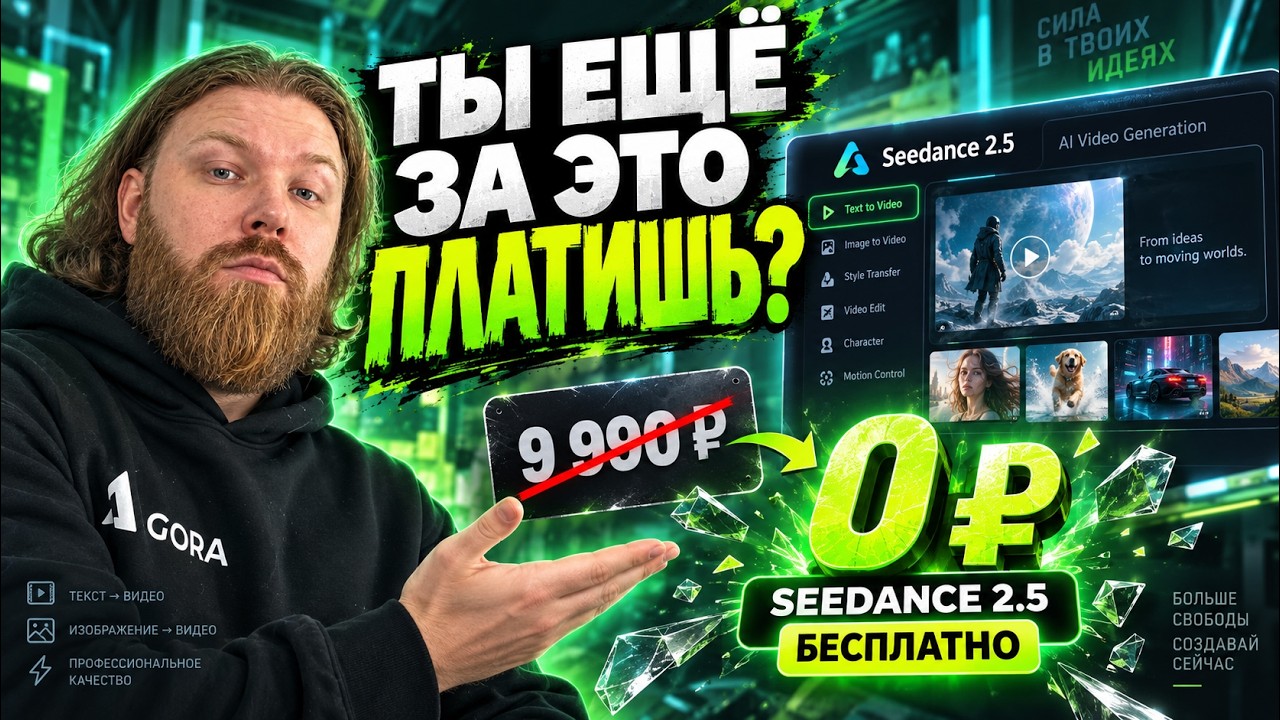 SEEDANCE 2.5 БЕСПЛАТНО - попробовать топовую модель теперь может каждый!