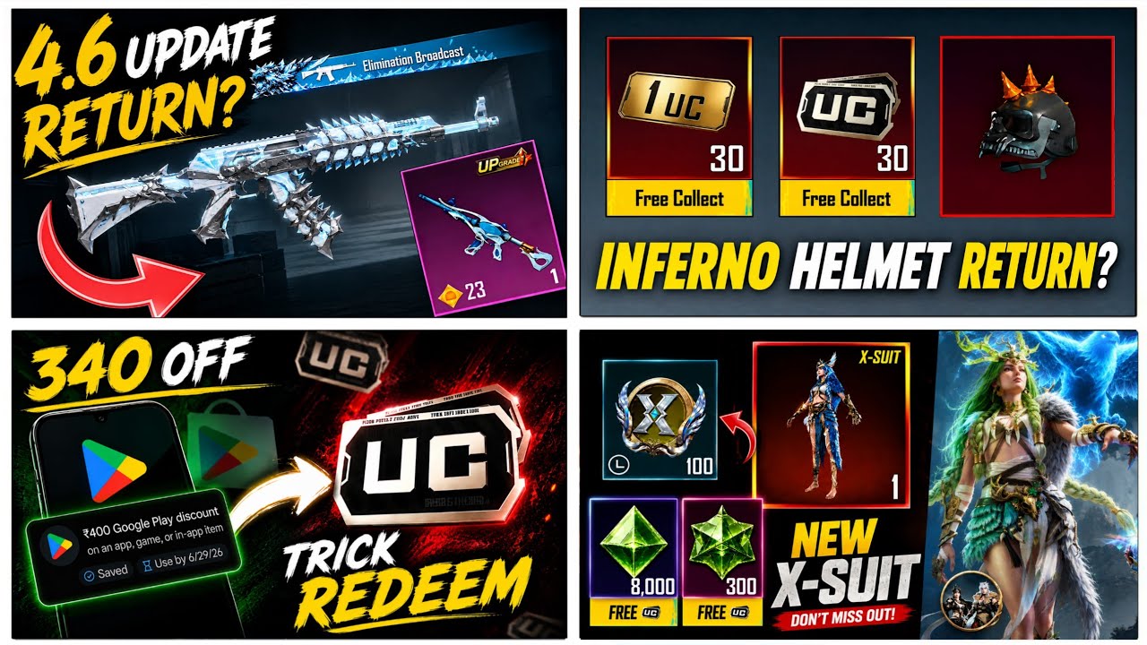 🚨AKM Admiral Return in 4.6 Update 🔥 Inferno Helmet | ₹380 Off Trick | Druvaen X-Suit Free Level 3
