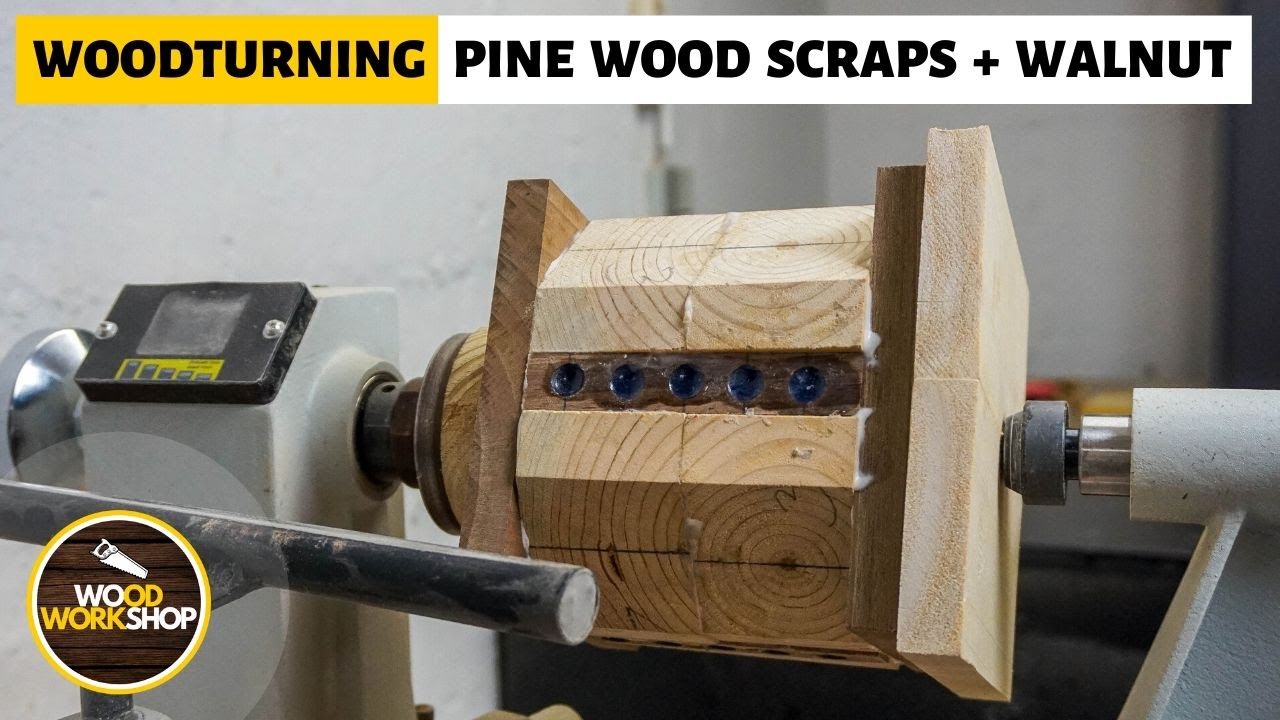 Woodturning Pine Wood Scraps & Walnut