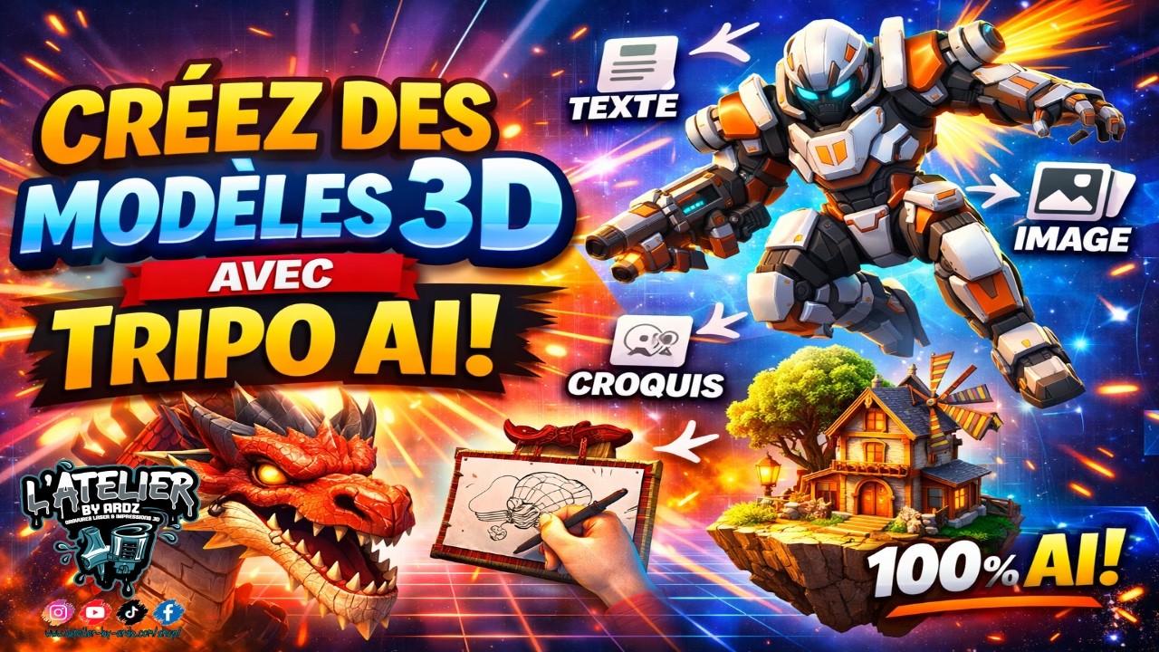 💥⚡Créez un modèle 3D avec TRIPO AI. C'est simple, efficace, rapide👍😍