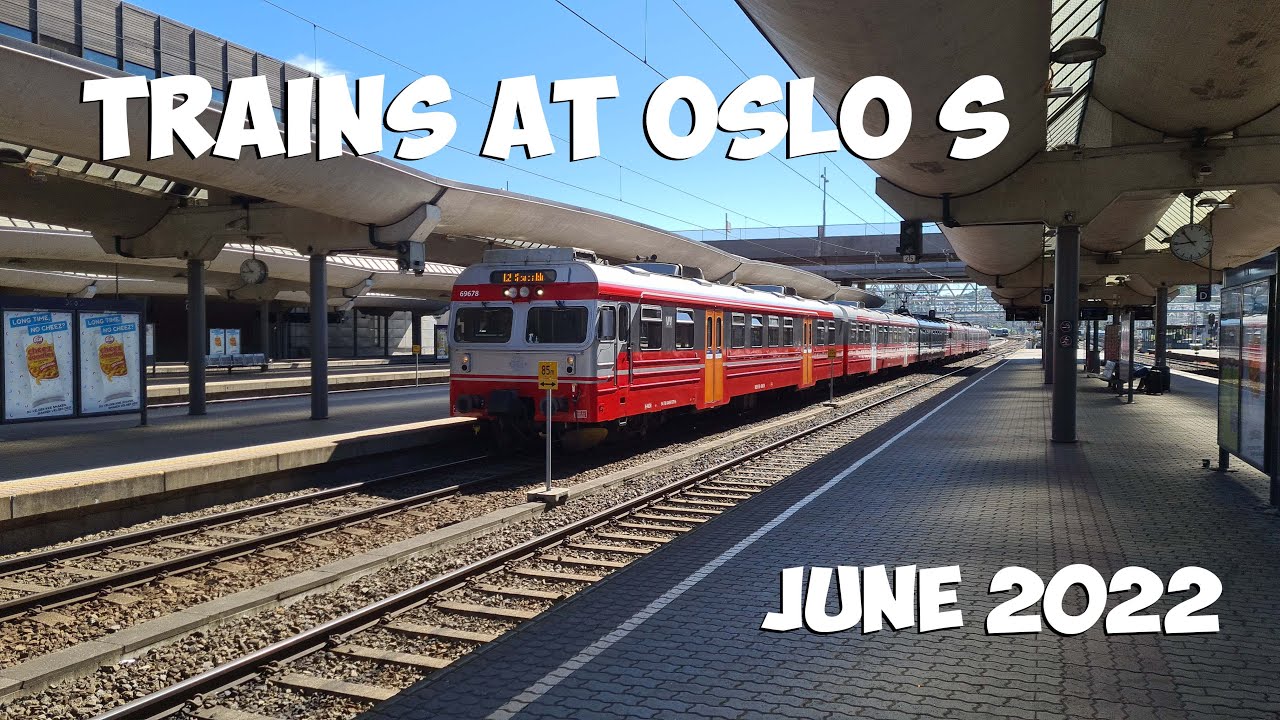 Trains at Oslo S. (Central station) June 2022 | Norway