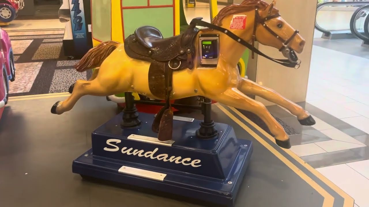 Thiesen vending Company Sundance horse kiddie ride at the mall at Rockingham Park (Now gone)