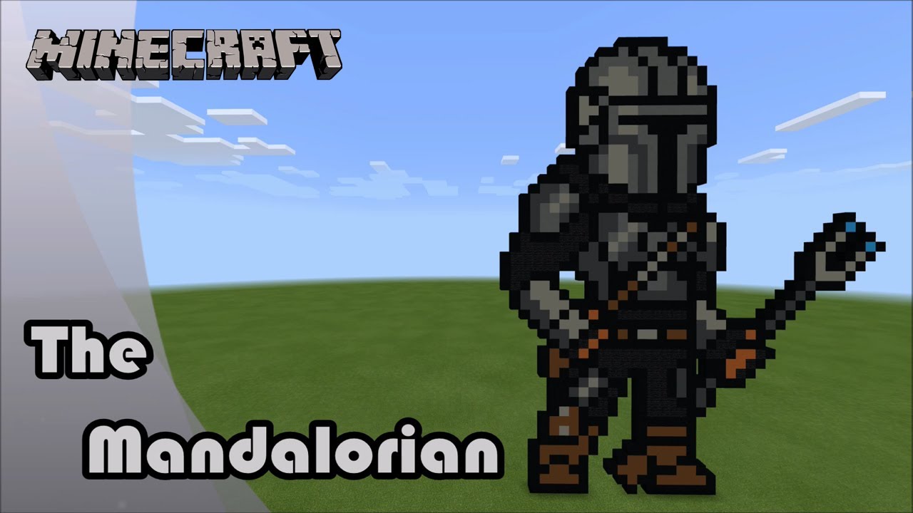 Minecraft: Pixel Art Tutorial and Showcase: Din Djarin, Mando (The Mandalorian)