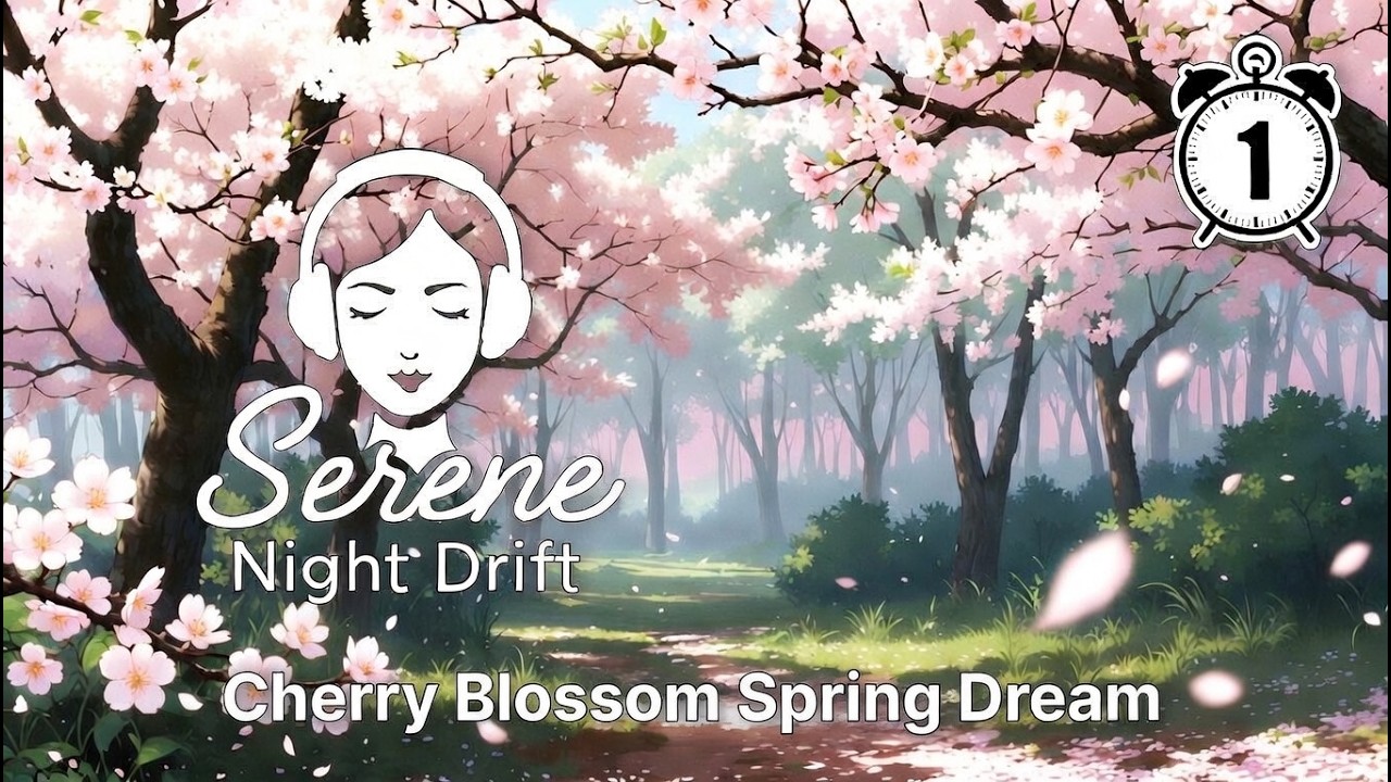 1 Hour Sakura Cherry Blossom Ambience 🌸 Birdsong & Soft Japanese Melody | Serene Night Drift ASMR