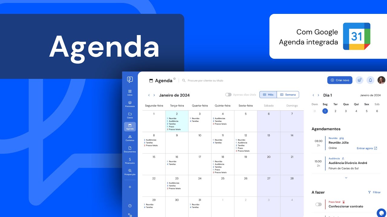 Tutorial Software LinkLei - Agenda e integra&ccedil;&atilde;o Google Agenda