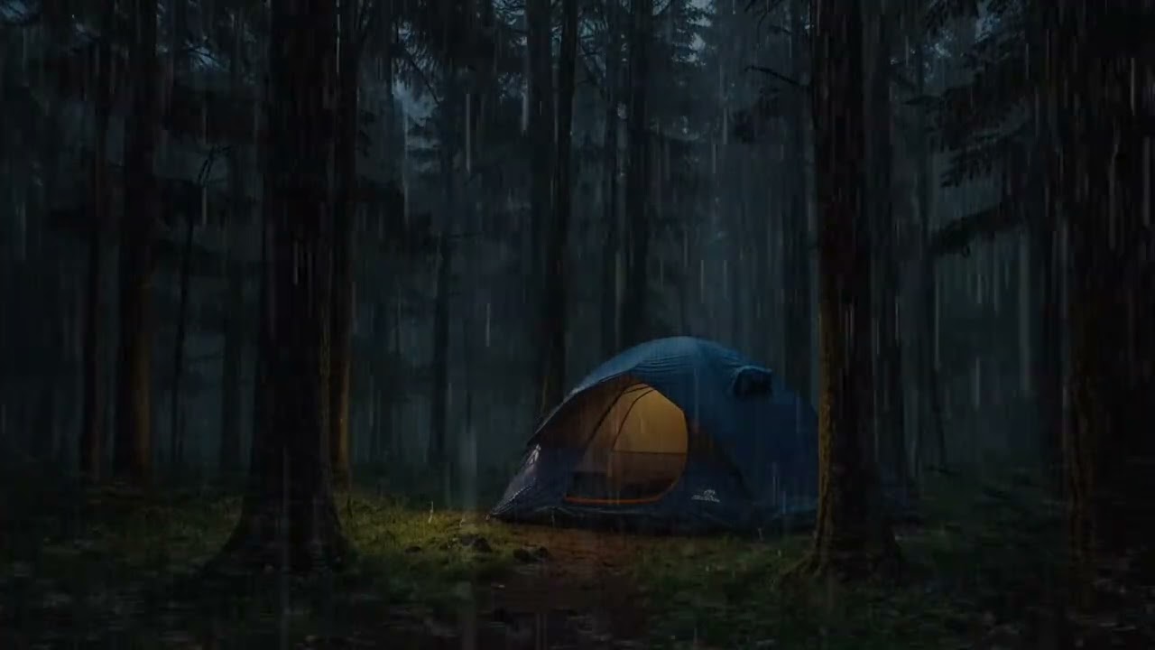 ⚡Terrible Thunderstorm Sounds for Sleeping | Powerful Rain on Tent & Intense Thunder on Stormy Night