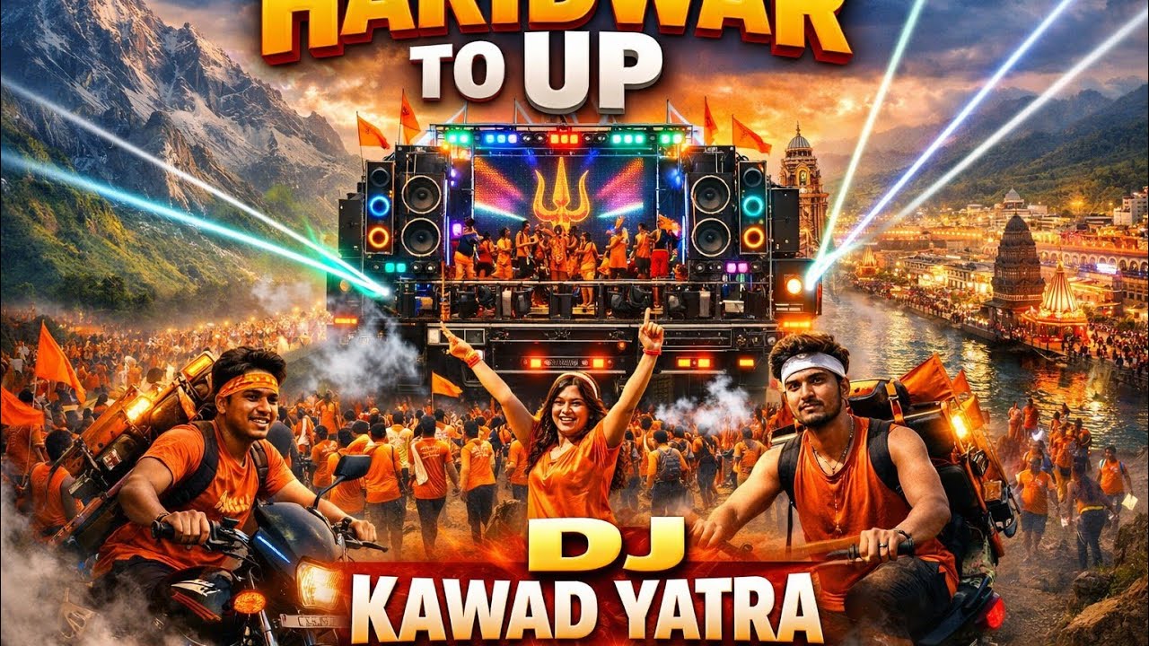 Haridwar Se UP DJ Kawad Yatra | Full Bass DJ Aarti | Kanwar Special