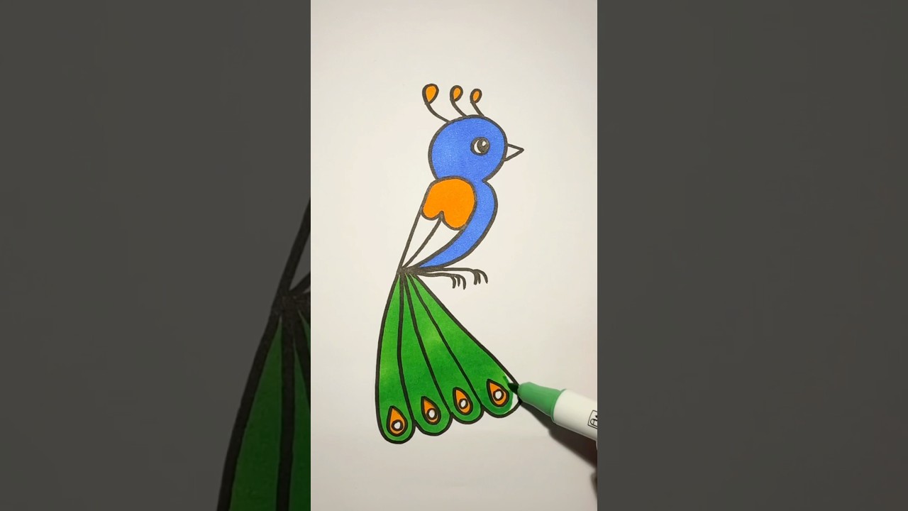 How to draw a peacock easy🦚 Step by step drawing