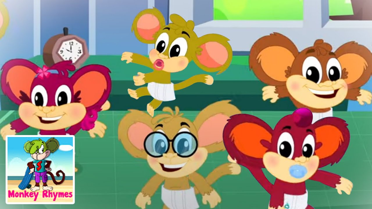 Five Little Babies | Nursery Rhymes & Kids Songs with Monkey Rhymes | Children Song