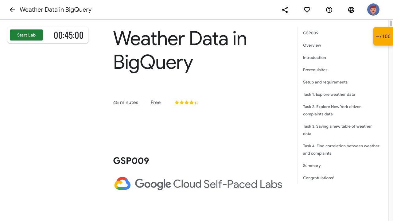 Weather Data in BigQuery GSP009