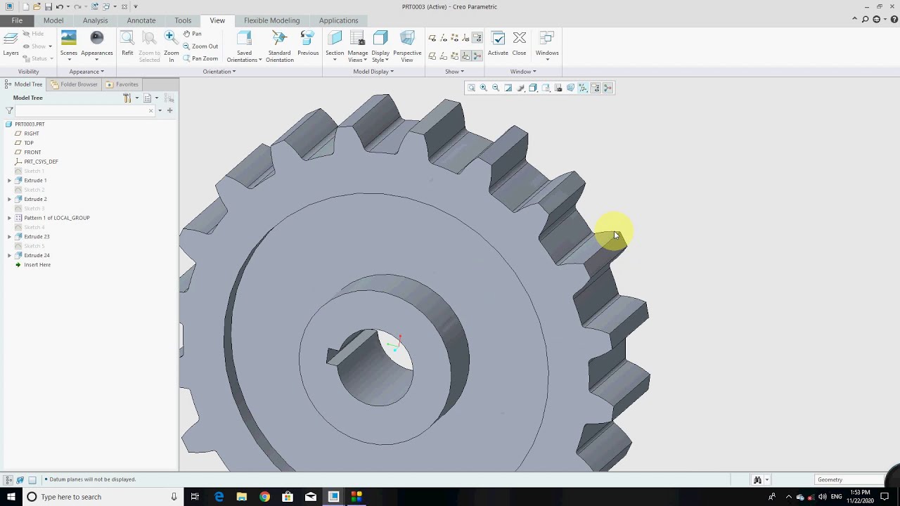 SPUR GEAR MODELING ON CREO 5 0