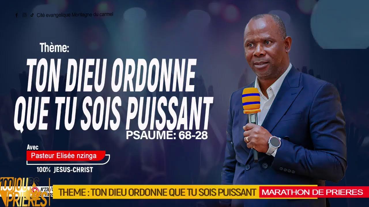 ✔Thème :TON DIEU ORDONNE QUE TU SOIS PUISSANT comme Orateur :PROPHETE PROPHETE KHALLY GRACE