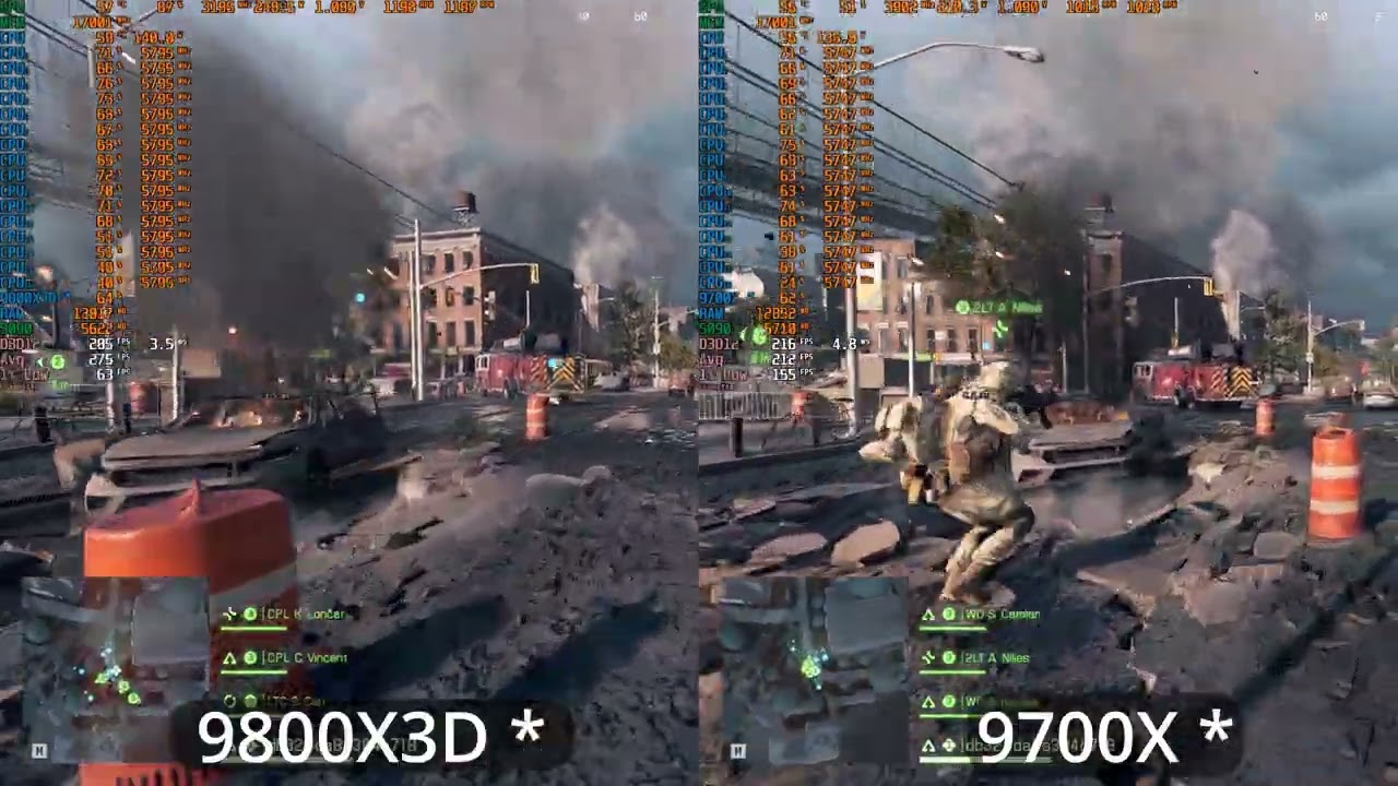 Battlefield 6 1080p Low Preset - Mark De Bench CPU Benchmark - 9800X3D Vs 9700X