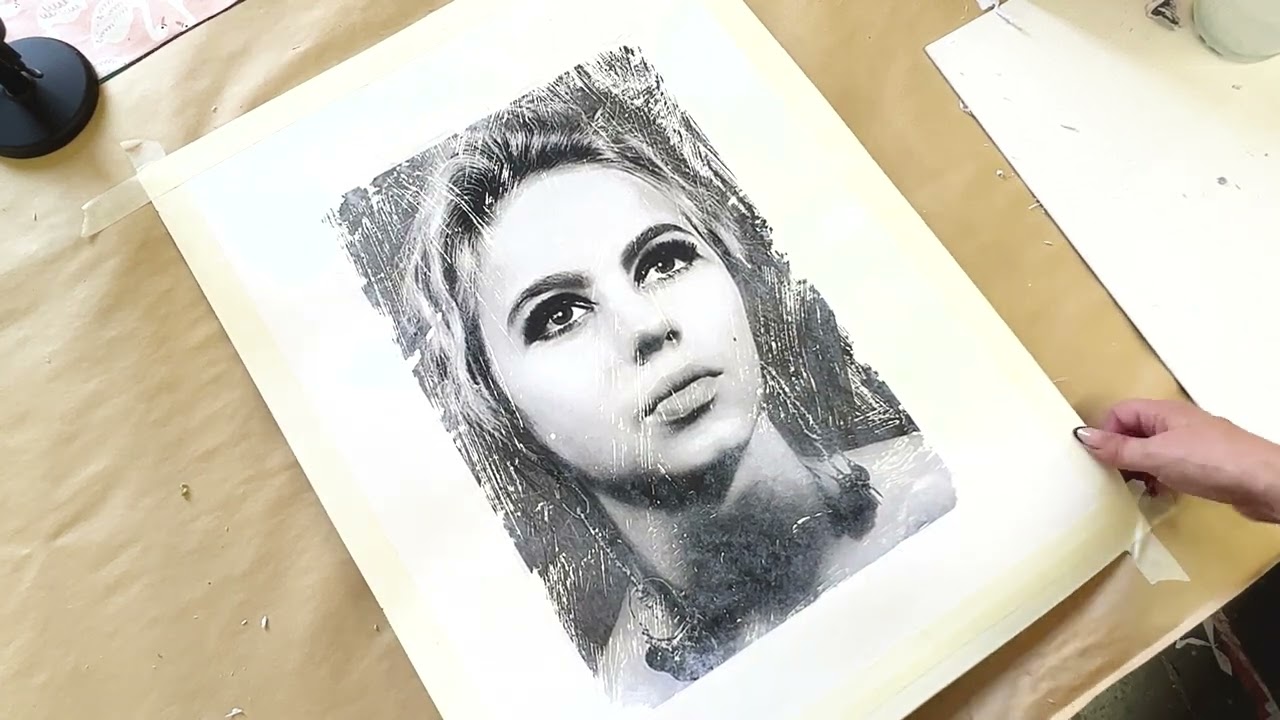 Masking Tape, Spray Paint, and Glitter on a Photo Transfer [Patreon Video]