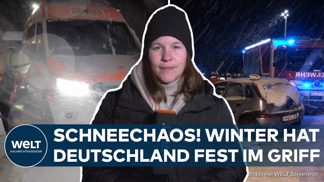SCHNEECHAOS IN DEUTSCHLAND: Eingeschlossene Autofahrer und Unfälle nach heftigem Wintereinbruch