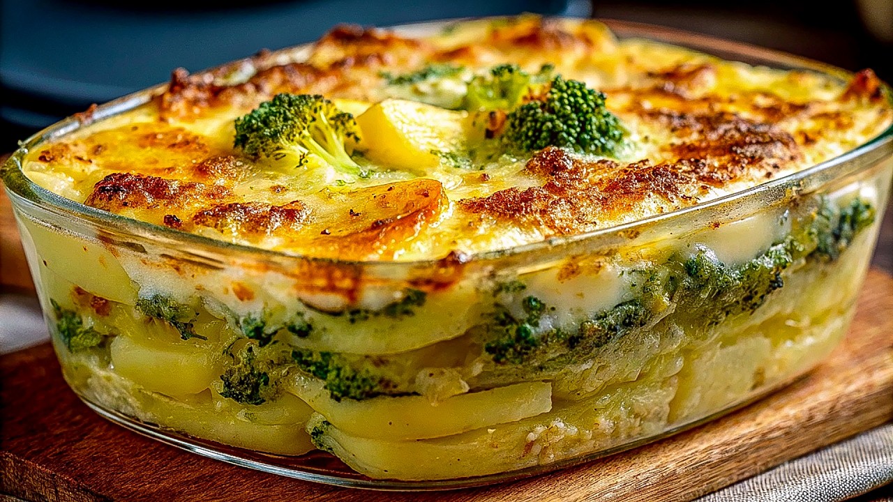 Wenn Sie Brokkoli und 2 Kartoffeln haben, dann ist dieses Rezept für Sie! kartoffelauflauf in 10 Min