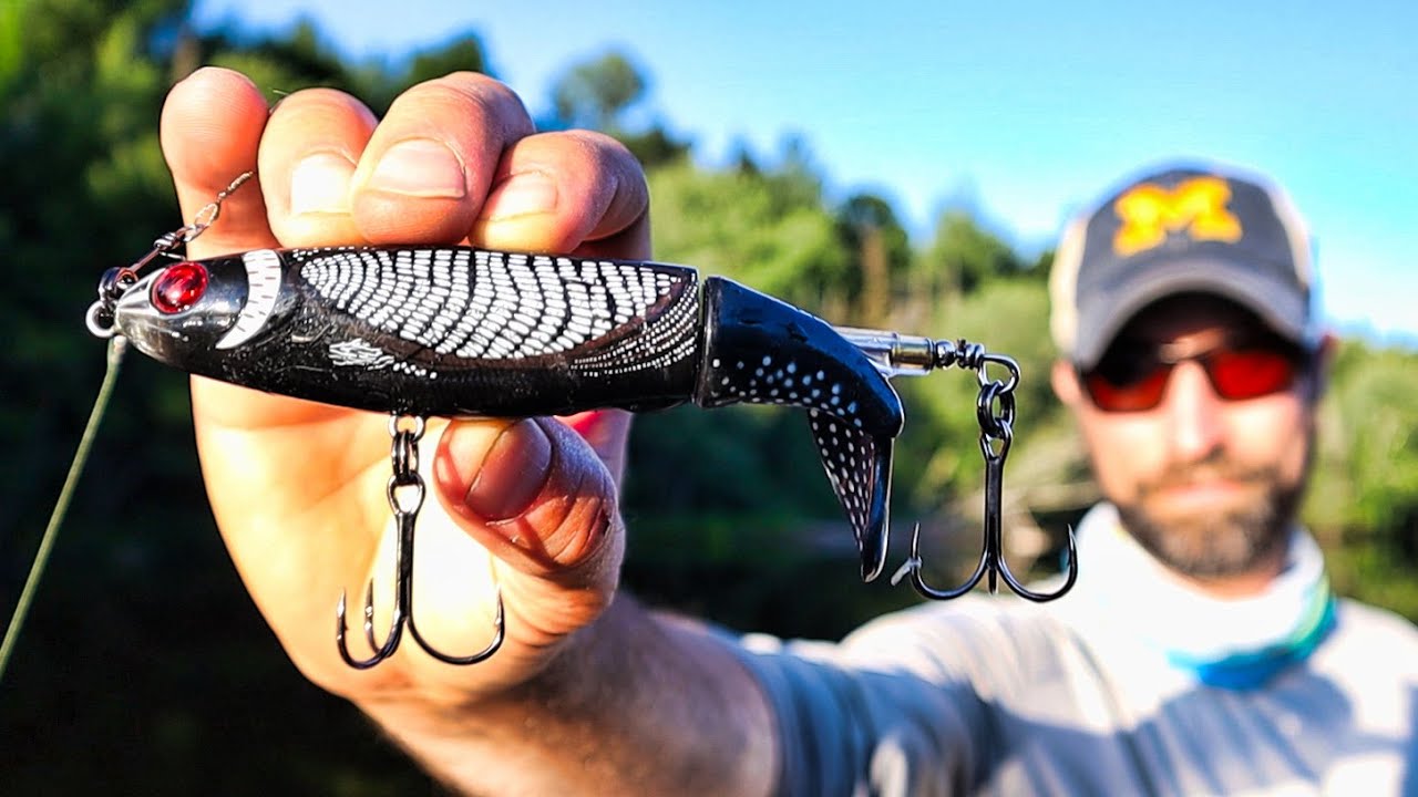 MUSKY FISHING NEW WATER!! - Massive Topwater Blow-Up on Whopper Plopper