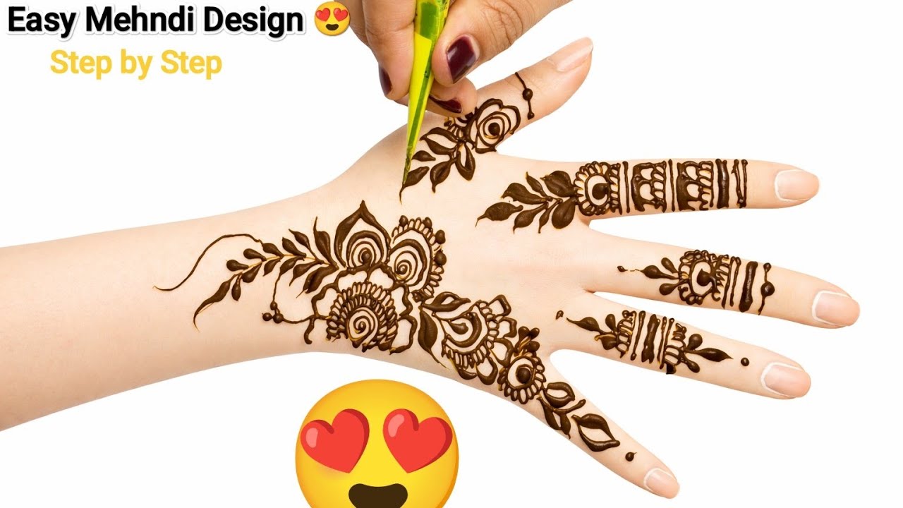 Easy Floral Mehndi Design | Simple Back Hand Mehndi for Beginners | 