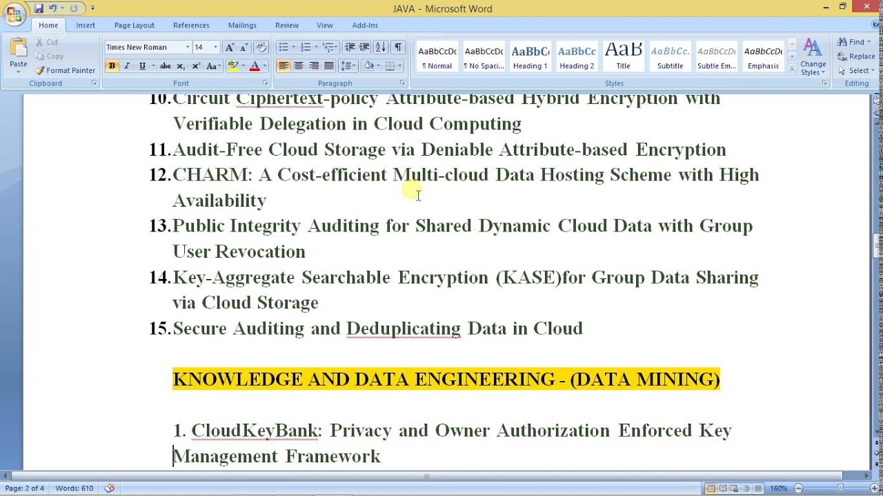 ieee Projects Title List