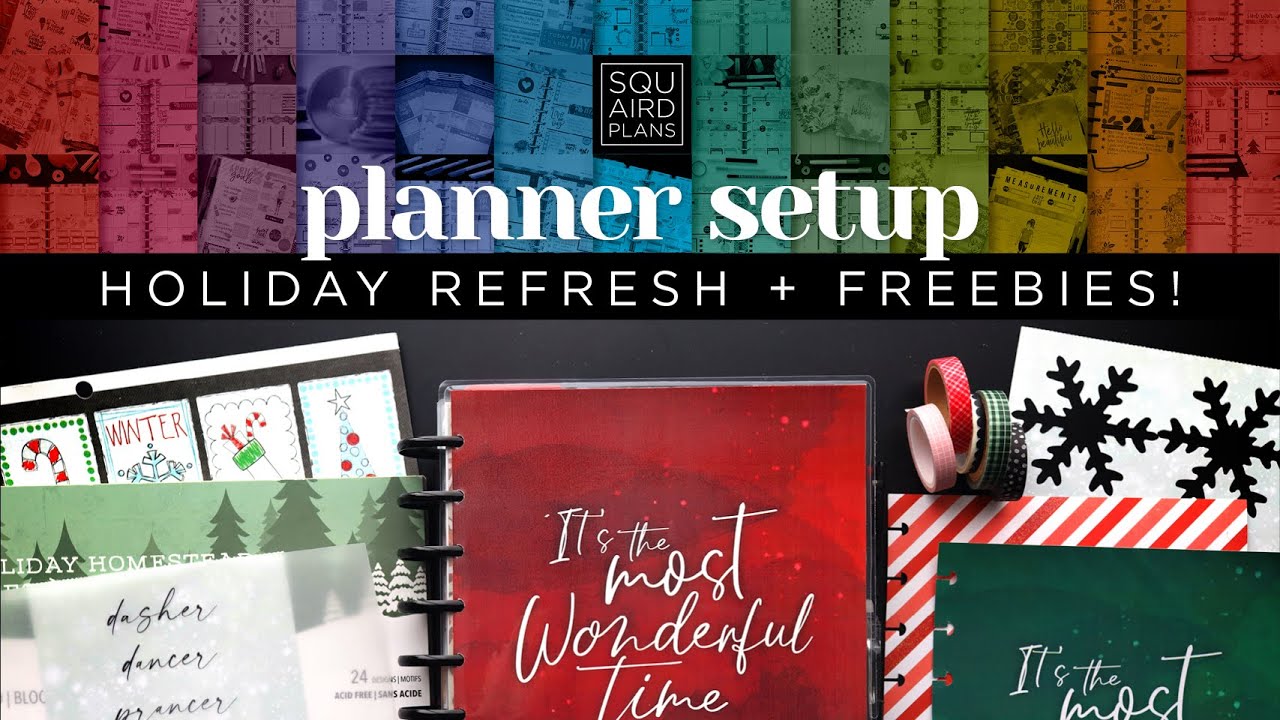 My DIY Holiday Planner Setup Refresh + Freebies!  Discbound Happy Planner