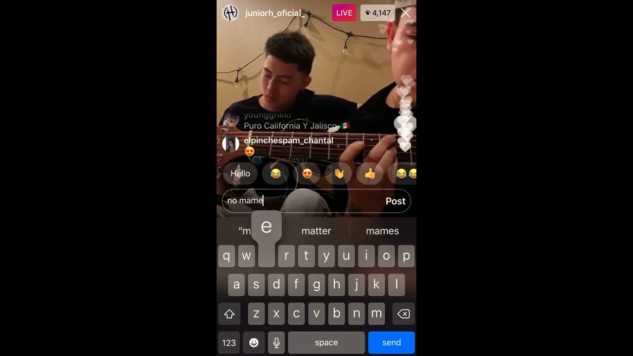 Junior H La Vi Llorar on Instagram Live