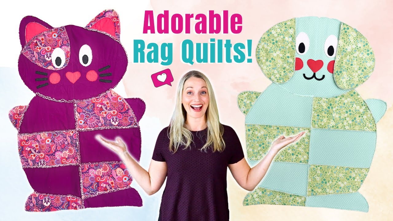 How to Sew a Cute Cat and Dog Animal Rag Quilt!