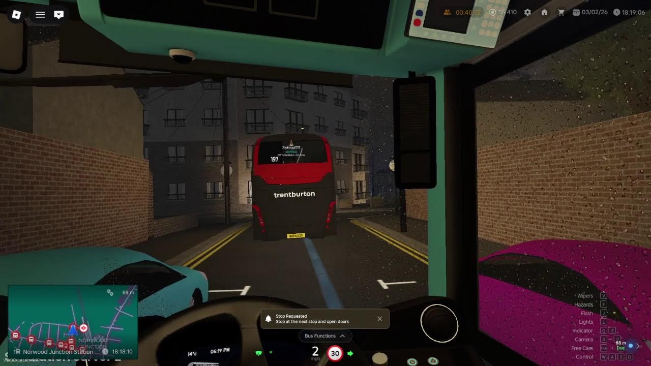 Driving on shifts in a Roblox Croydon sims server