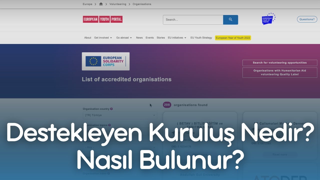 Destekleyen Kuruluş Nasıl Bulunur? | ESC Projeleri