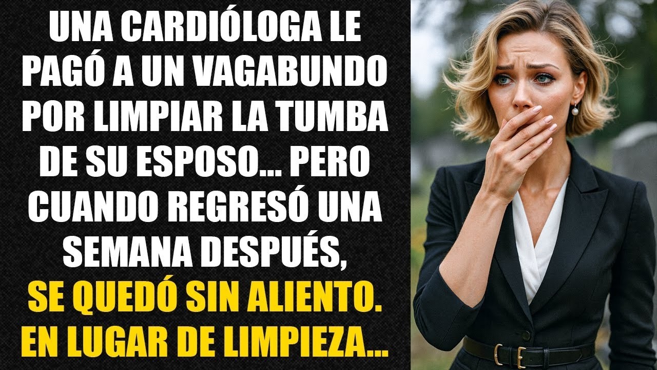 Una cardióloga le pagó a un vagabundo por limpiar la tumba de su esposo... Pero cuando regresó...