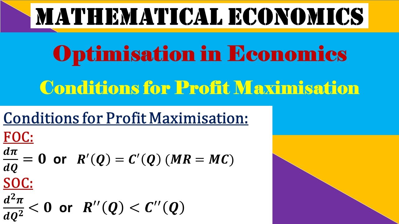 Conditions for Profit Maximisation