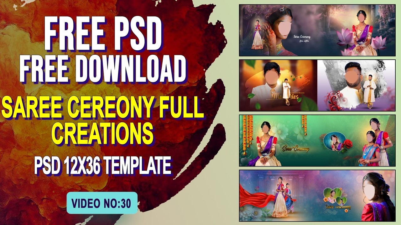 Free PSD Download saree ceremony full Creations 12x36 Template 300 DPI 22-2- 2026 :30