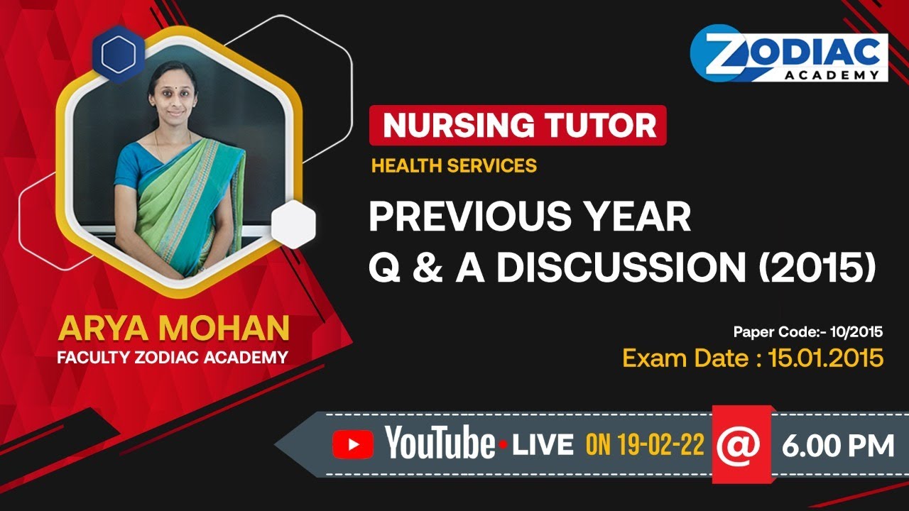 NURSING TUTOR PREVIOUS YEAR Q & A DISCUSSION - 2015 ||