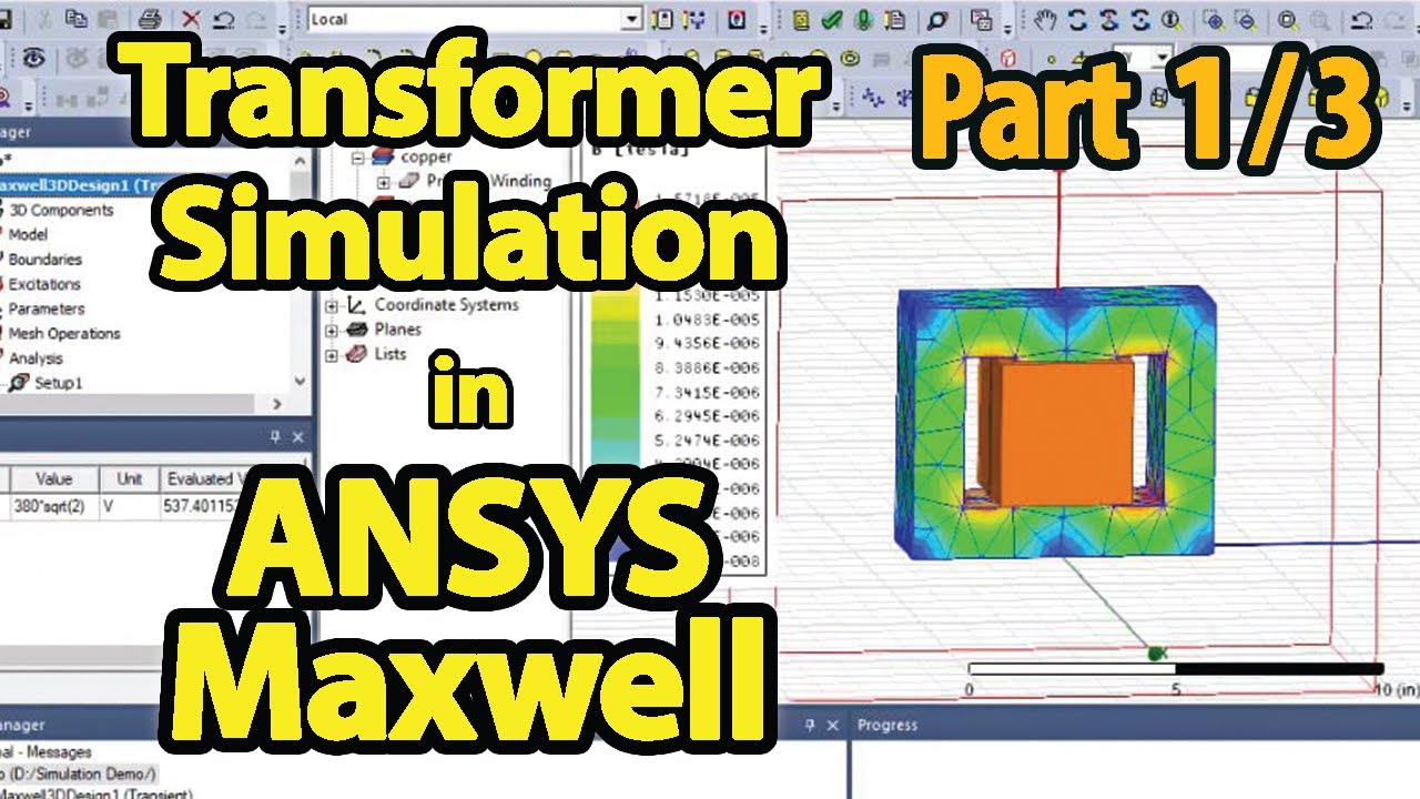 Transformer Simulation in ANSYS Maxwell | Introduction and Modeling | Part 1 of 3
