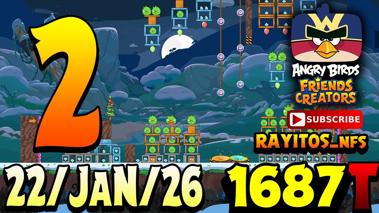 Angry Birds Friends Level 2 Tournament 1687 Highscore POWER-UP walkthrough