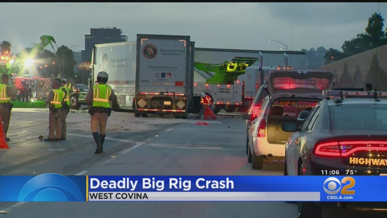 Truck Driver Killed In Chain Reaction Crash Along 10 Freeway In West Covina