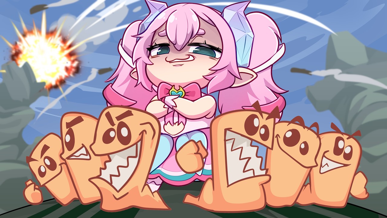 1 VTuber VS 3 idiots in WORMS... (VOLUME WARNING)