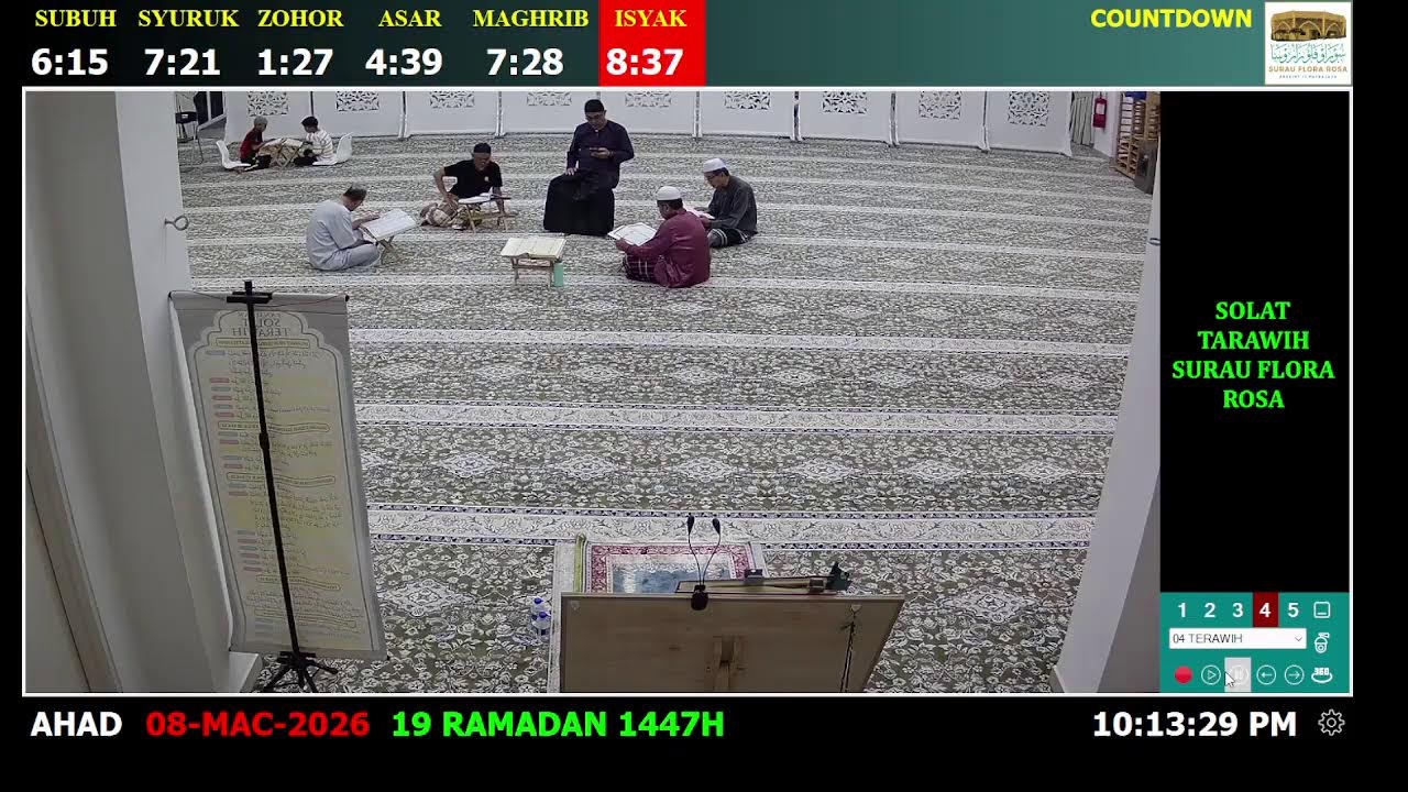 SOLAT TERAWIH SURAU FLORA ROSA  (Malam ke-19)