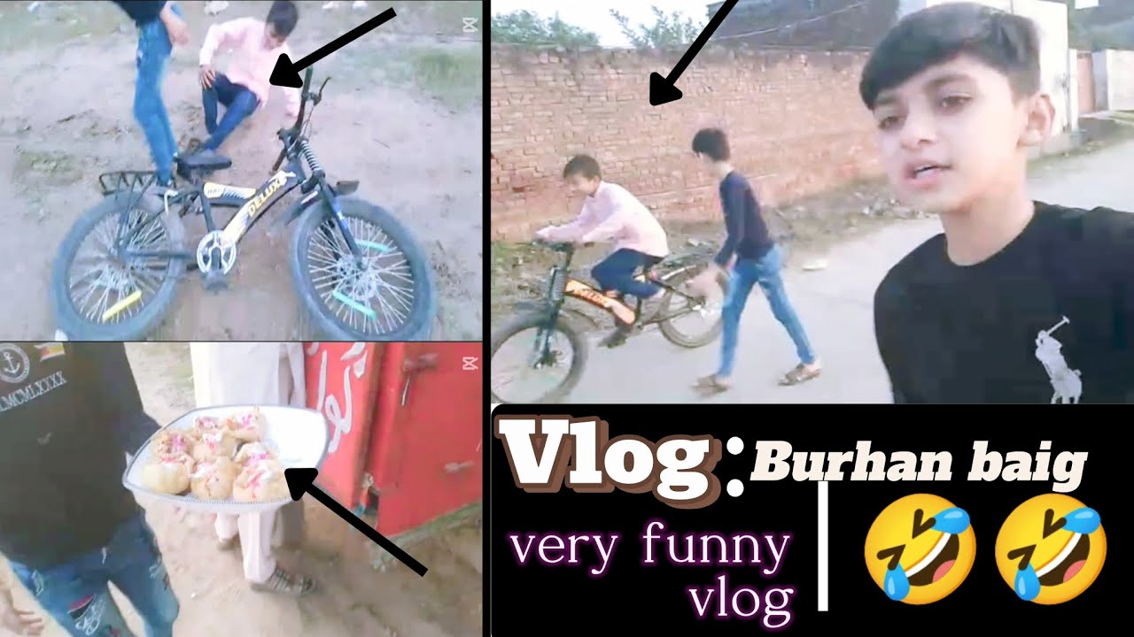 Burhan baig funny vlog gol gapy.... Funny Accident with cycle 🤣.... subscribe my channel 😞...Burhan 