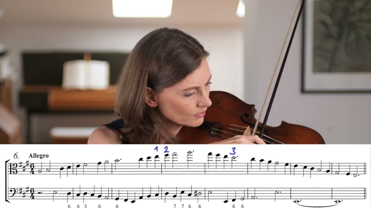 Baroque Viola A415: Geminiani Ess.VIII.6-9(English) Play along 