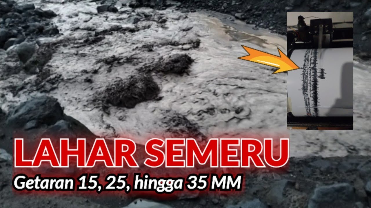 GEMPAR !!! LAHAR SEMERU KEMBALI MENERJANG HINGGA BERLANJUT SAMPAI MALAM AMAX HINGGA 35 MM ASLI NGERI