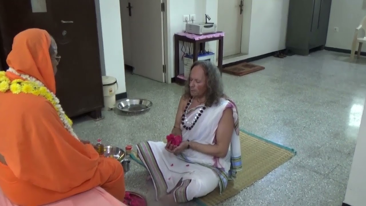 PADA PUJA for Swami Paramarthananda by his shishya  Satchitananda  2142023  Chennai  India