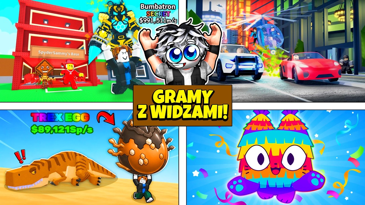 🌴GRAMY Z WIDZAMI W R&Oacute;ŻNE GRY NA ROBLOXIE🌴STEAL A BRAINROT!☀️ #roblox