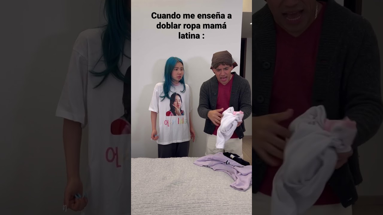 Cuando me ense&ntilde;a doblar ropa mam&aacute; latina @Tuestaok