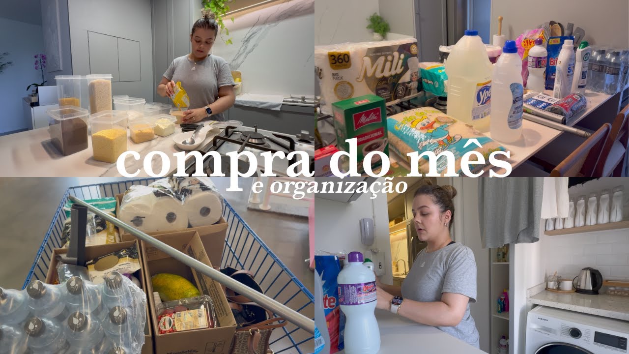 COMPRA DO MÊS quanto gastei, produtos preferidos e organizando as compras nos armários