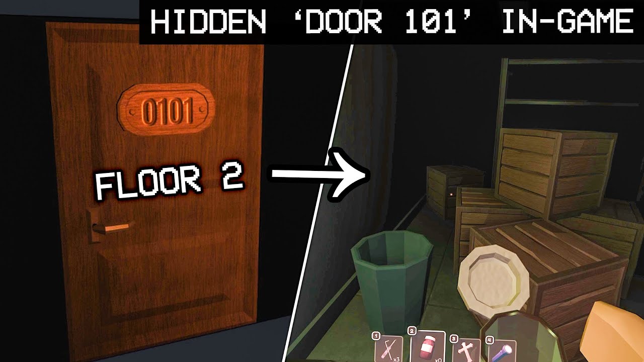 Where to find 'DOOR 101' of FLOOR 2 outside the map? - Doors Hotel+ Update