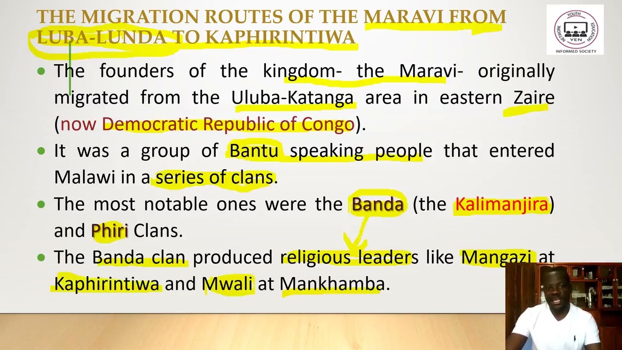 Maravi Kingdom: History F2 Topic 2 Part 1- YEN MALAWI