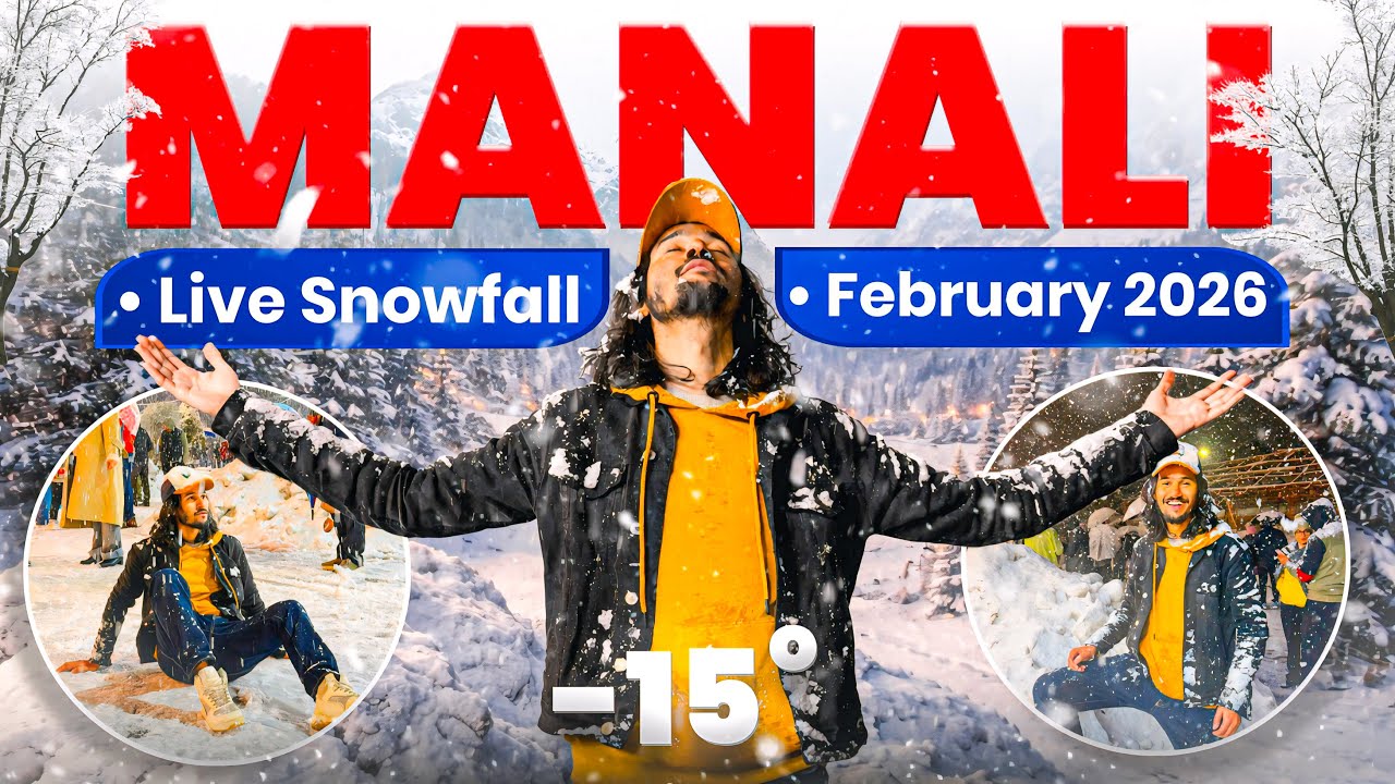 Manali Mall Road Live Snowfall February 2026 | Manali Live Snowfall